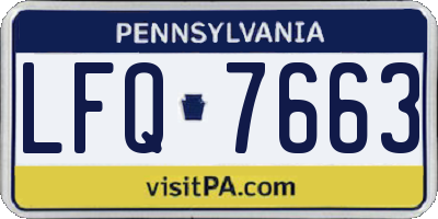 PA license plate LFQ7663
