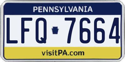 PA license plate LFQ7664