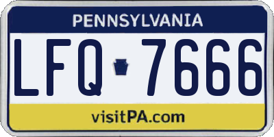 PA license plate LFQ7666