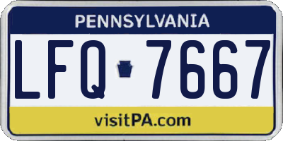PA license plate LFQ7667