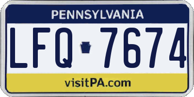 PA license plate LFQ7674