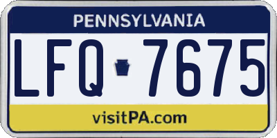 PA license plate LFQ7675