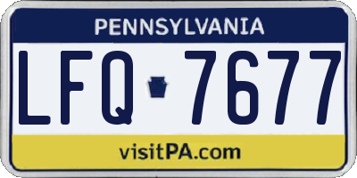 PA license plate LFQ7677