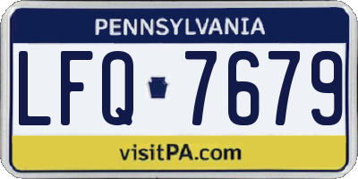 PA license plate LFQ7679