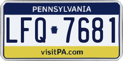 PA license plate LFQ7681