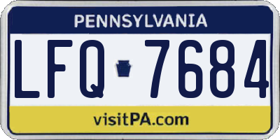 PA license plate LFQ7684
