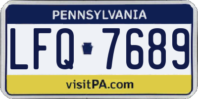 PA license plate LFQ7689