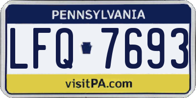 PA license plate LFQ7693