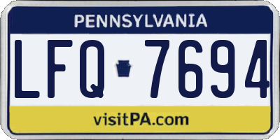 PA license plate LFQ7694