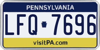 PA license plate LFQ7696