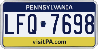 PA license plate LFQ7698