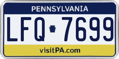 PA license plate LFQ7699