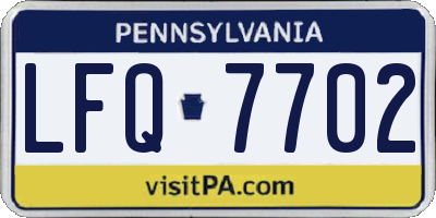 PA license plate LFQ7702