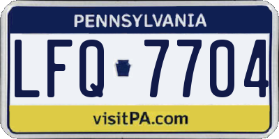 PA license plate LFQ7704