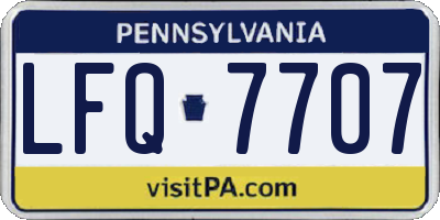 PA license plate LFQ7707