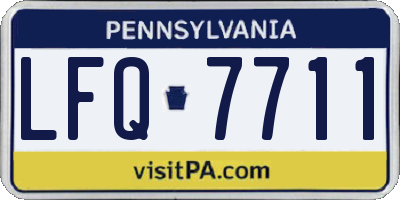 PA license plate LFQ7711