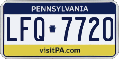 PA license plate LFQ7720