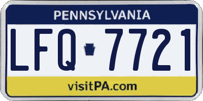 PA license plate LFQ7721