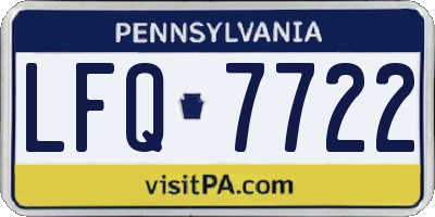 PA license plate LFQ7722