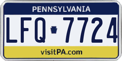 PA license plate LFQ7724