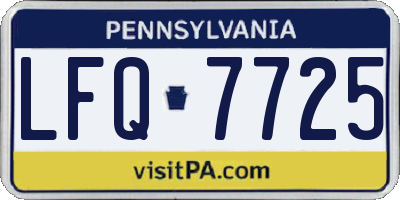PA license plate LFQ7725