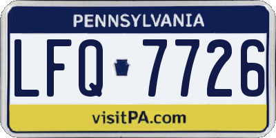 PA license plate LFQ7726