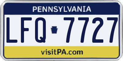 PA license plate LFQ7727