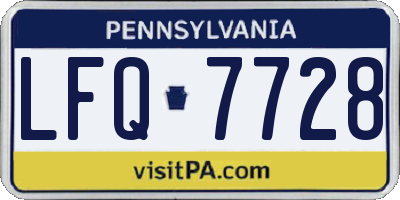 PA license plate LFQ7728