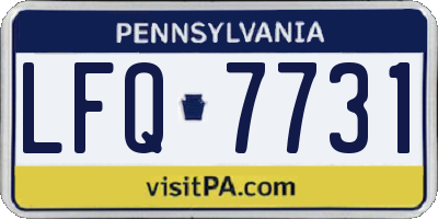 PA license plate LFQ7731