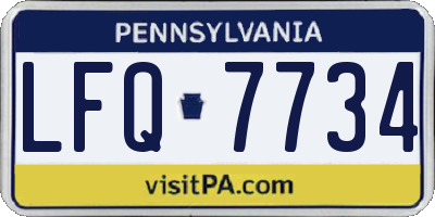 PA license plate LFQ7734