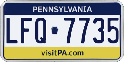 PA license plate LFQ7735