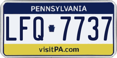 PA license plate LFQ7737