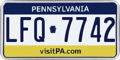 PA license plate LFQ7742
