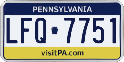 PA license plate LFQ7751