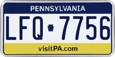 PA license plate LFQ7756