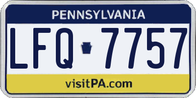 PA license plate LFQ7757