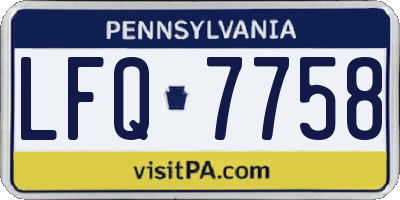 PA license plate LFQ7758