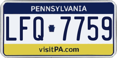 PA license plate LFQ7759