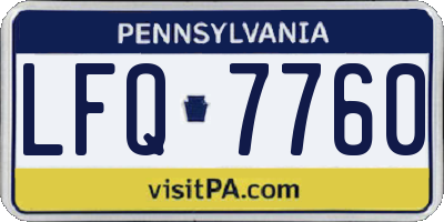 PA license plate LFQ7760