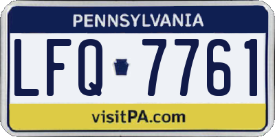 PA license plate LFQ7761