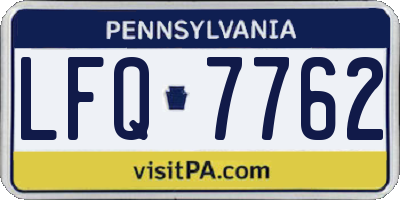 PA license plate LFQ7762