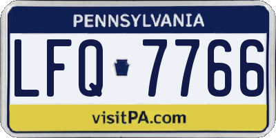 PA license plate LFQ7766