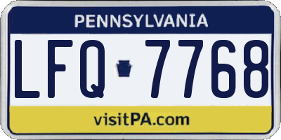 PA license plate LFQ7768