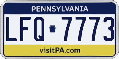 PA license plate LFQ7773