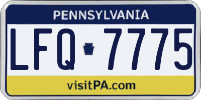 PA license plate LFQ7775