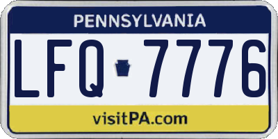 PA license plate LFQ7776