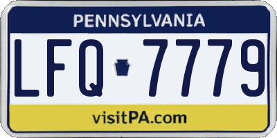 PA license plate LFQ7779