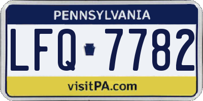 PA license plate LFQ7782