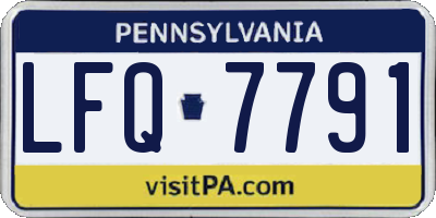 PA license plate LFQ7791