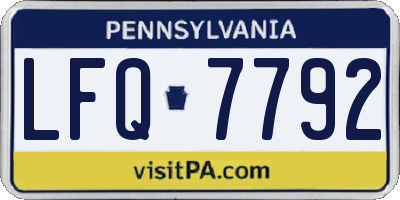 PA license plate LFQ7792